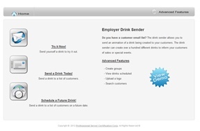 Rserving's Employer Drink Sender helps employers use social media to promote their drink specials and events.