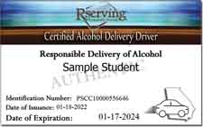 Georgia Alcohol Delivery Wallet Card