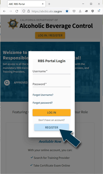 Click the Register Button