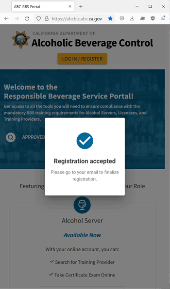 Registration Accepted